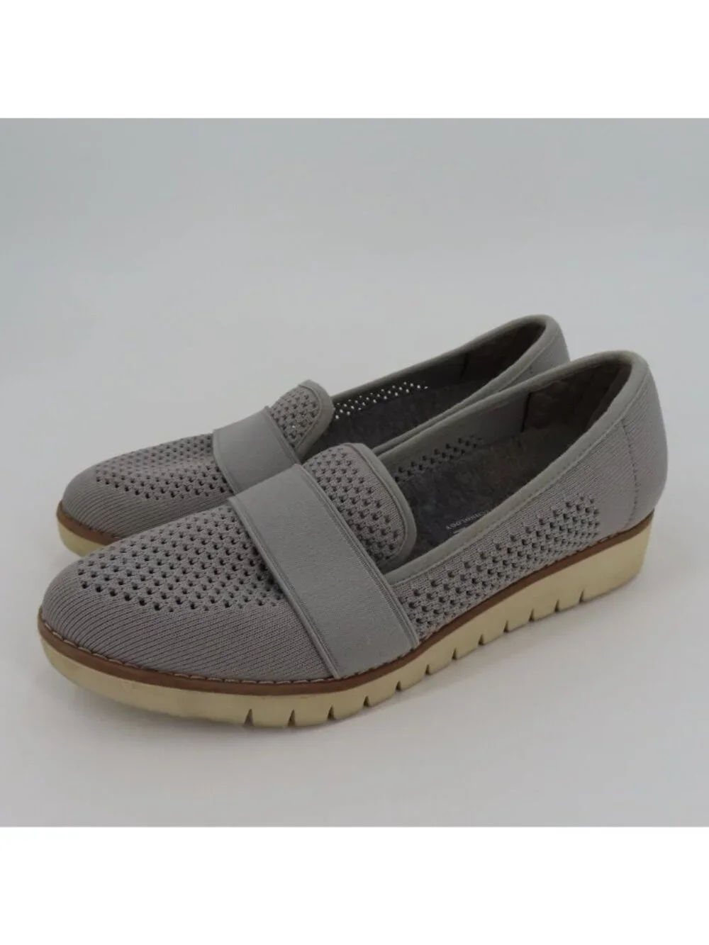 Dr Scholls 7 M Women Imagine Knit Grey Slip On Loafers Causal Comfort Shoes